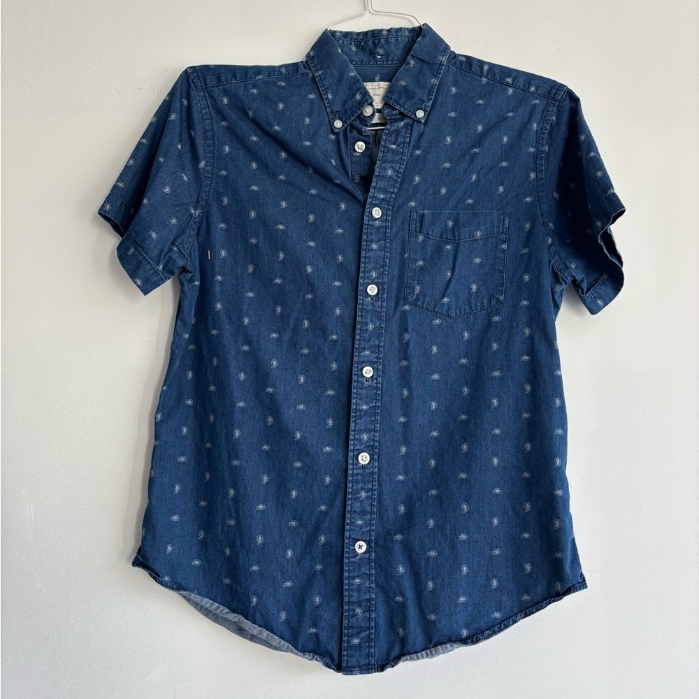 GAP Men's Navy Polka Dot Button Down Shirt